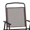 Flash Furniture Brown Folding Sling Patio Chairs with Armrests, 2PK 2-GM-SC098-BR-GG